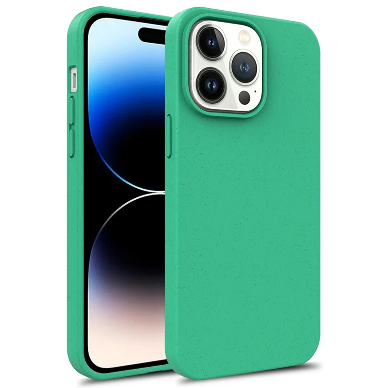 Bulk Purchasing For iPhone 14 Pro Case Biodegradable Wheat Straw + TPU Eco-Friendly Phone Cover - Mint Green