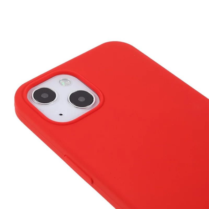 For iPhone 15 Case Solid Silicone Shockproof Phone Back Cover - Red