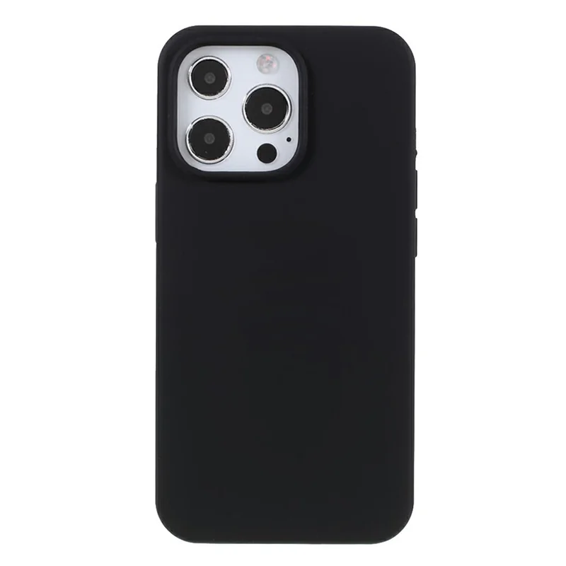 For iPhone 15 Pro Max Case Solid Silicone Shockproof Phone Back Cover - Black