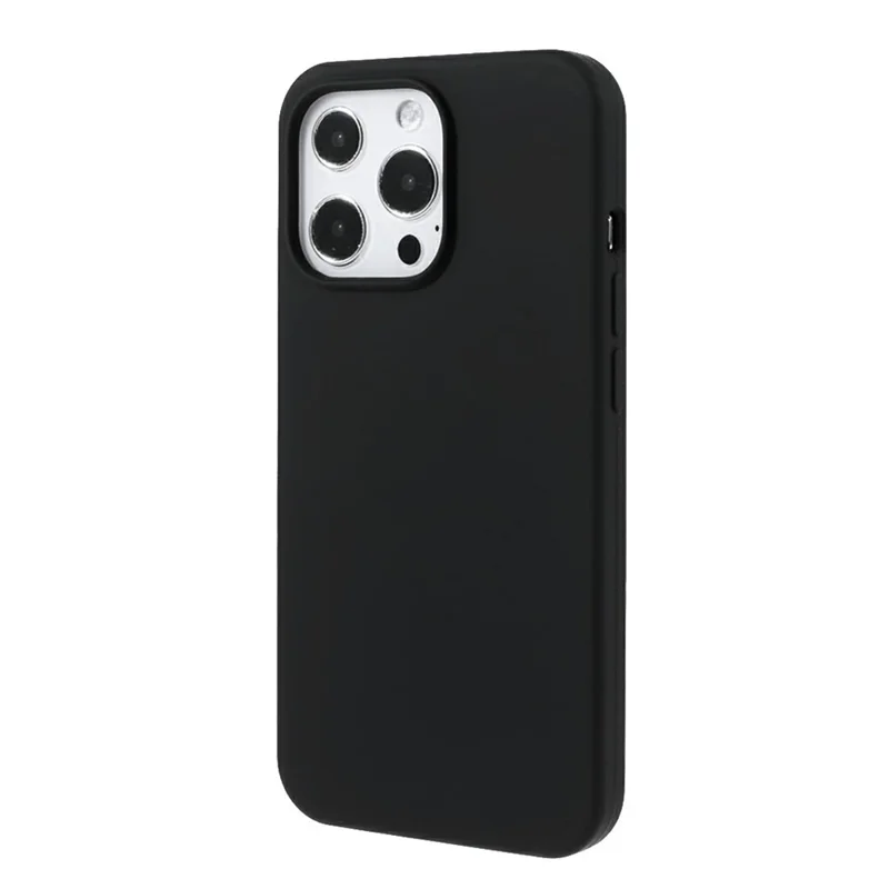 For iPhone 15 Pro Max Case Solid Silicone Shockproof Phone Back Cover - Black