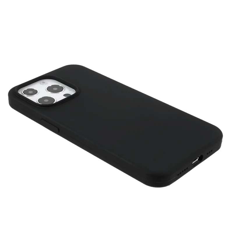 For iPhone 15 Pro Max Case Solid Silicone Shockproof Phone Back Cover - Black