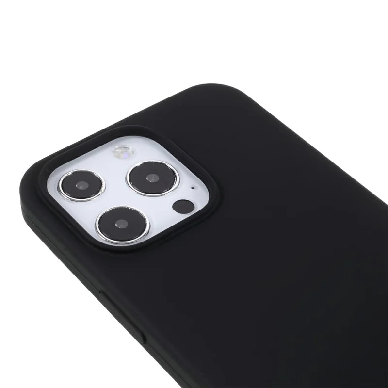 For iPhone 15 Pro Max Case Solid Silicone Shockproof Phone Back Cover - Black