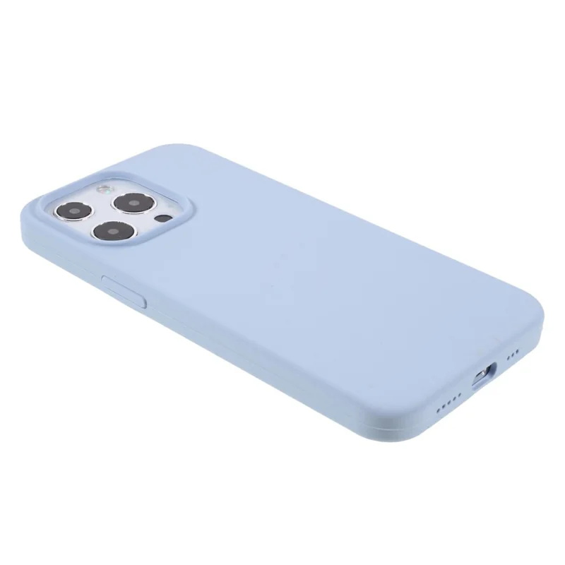 For iPhone 15 Pro Max Case Solid Silicone Shockproof Phone Back Cover - Baby Blue