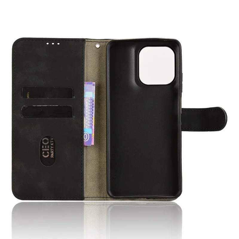 Per Motorola Moto G56 5G Custodia in pelle Sensazione di pelle Antiurto Portafoglio Flip Cover per telefono - Nero