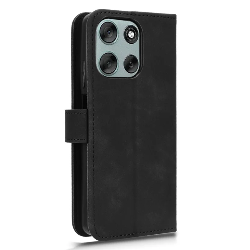 Per Motorola Moto G56 5G Custodia in pelle Sensazione di pelle Antiurto Portafoglio Flip Cover per telefono - Nero