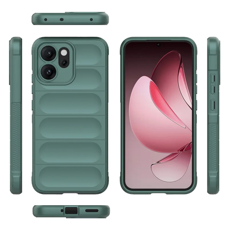 For Oppo Reno 14F 5G Case Anti-Drop Soft TPU Rugged Phone Back Cover - Green