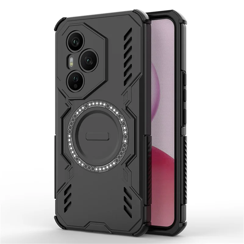 Funda For Honor 400 Pro 5G (Global) Magnética Mariposa Armor Hueca Disipación de Calor PC + TPU - Negro