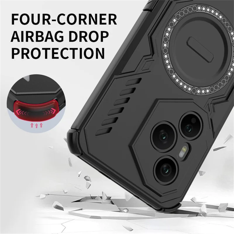Funda For Honor 400 Pro 5G (Global) Magnética Mariposa Armor Hueca Disipación de Calor PC + TPU - Negro