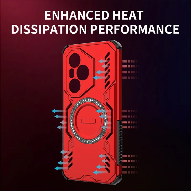 Funda For Honor 400 Pro 5G (Global) Magnética Mariposa Armor Hueca Disipación de Calor PC + TPU - Negro