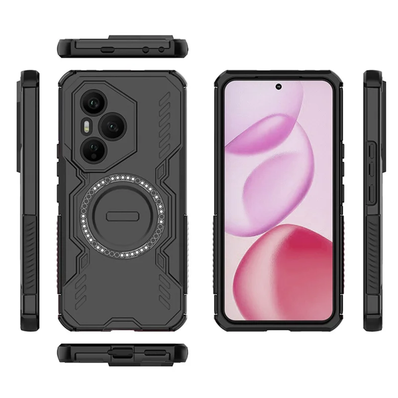 Funda For Honor 400 Pro 5G (Global) Magnética Mariposa Armor Hueca Disipación de Calor PC + TPU - Negro