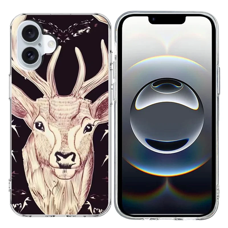 For iPhone 17 Case Pattern Printing Cell Phone TPU Back Cover - Deer Head