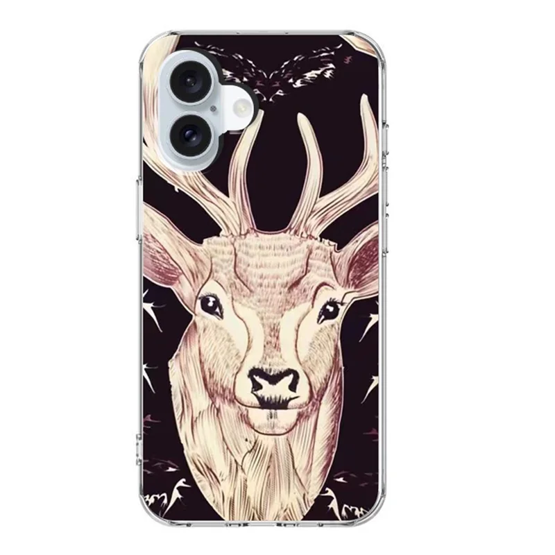 For iPhone 17 Case Pattern Printing Cell Phone TPU Back Cover - Deer Head