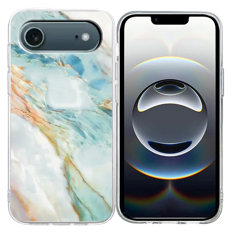 Capa de Ar para iPhone 17 com Estampa Padrão, Antichoque, de TPU Macio - Mármore de Pintura a Óleo