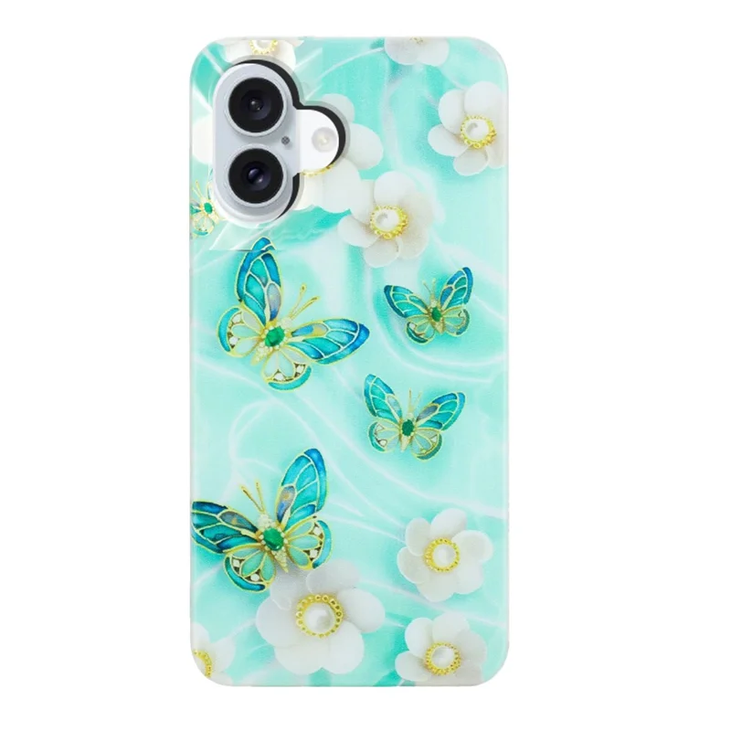 For iPhone 17 Case Soft TPU Phone Back Cover Pattern Printing - Butterfly Flower