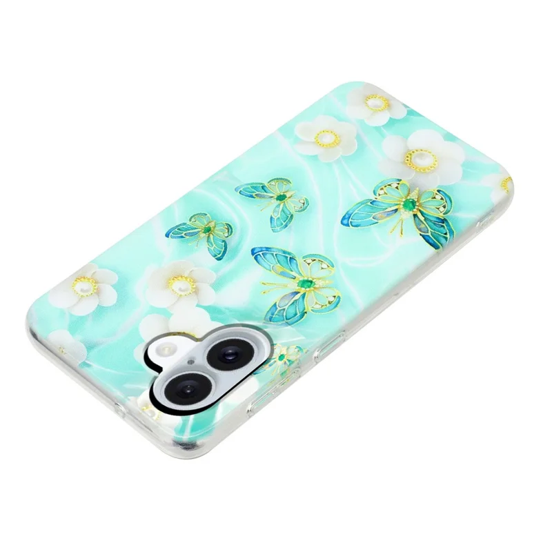 For iPhone 17 Case Soft TPU Phone Back Cover Pattern Printing - Butterfly Flower