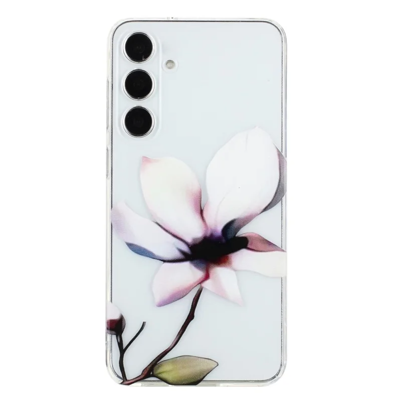 Capa para Samsung Galaxy A17 em TPU Macio com Estampa de Padrão - Flor Branca