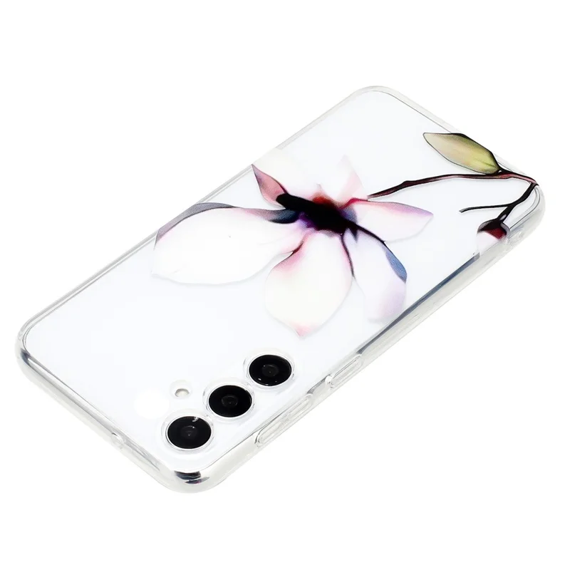 Capa para Samsung Galaxy A17 em TPU Macio com Estampa de Padrão - Flor Branca