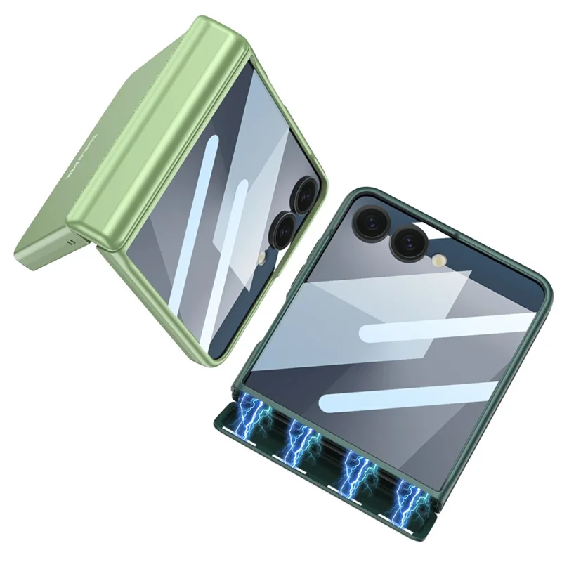 Capa GKK para Samsung Galaxy Z Flip7 5G com Película Protetora de Tela, Proteção de Dobradiça Magnética - Verde Matcha