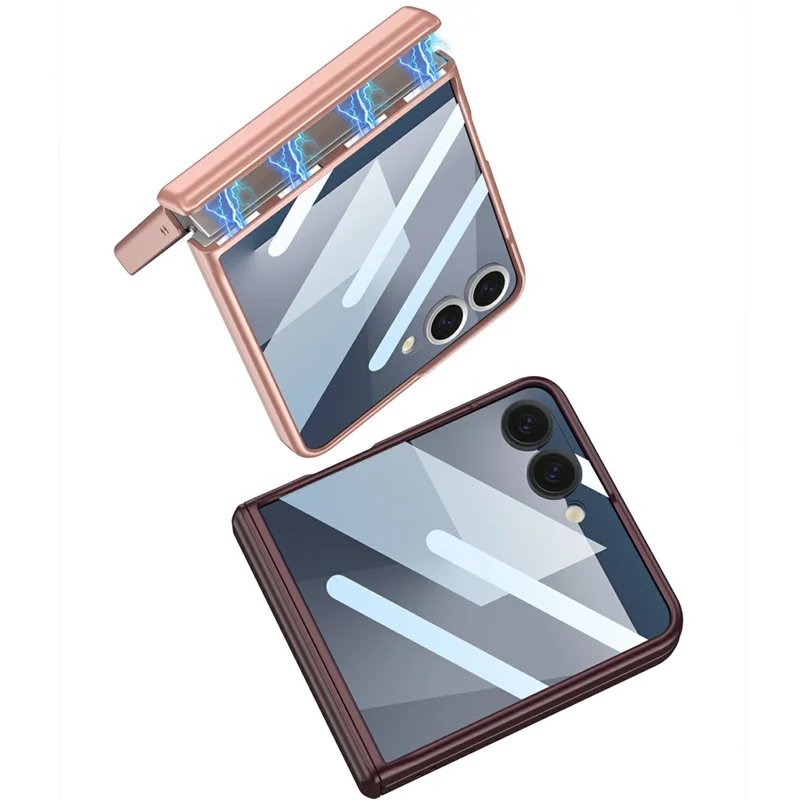 Capa GKK para Samsung Galaxy Z Flip7 5G com Película Protetora de Tela, Proteção de Dobradiça Magnética - Verde Matcha
