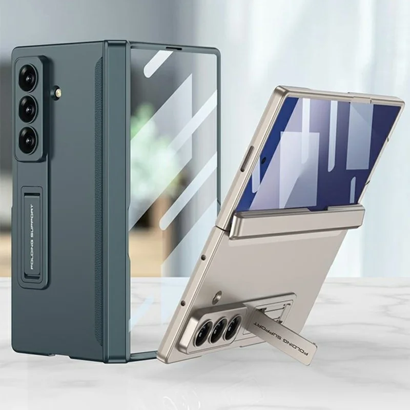 GKK For Samsung Galaxy Z Fold7 5G Case with Clear Screen Film Magnetic Hinge Kickstand Phone Cover - Green
