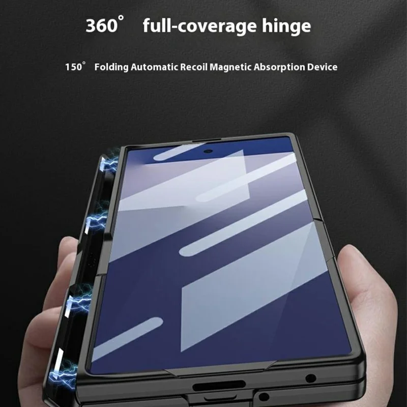 GKK For Samsung Galaxy Z Fold7 5G Case with Clear Screen Film Magnetic Hinge Kickstand Phone Cover - Green