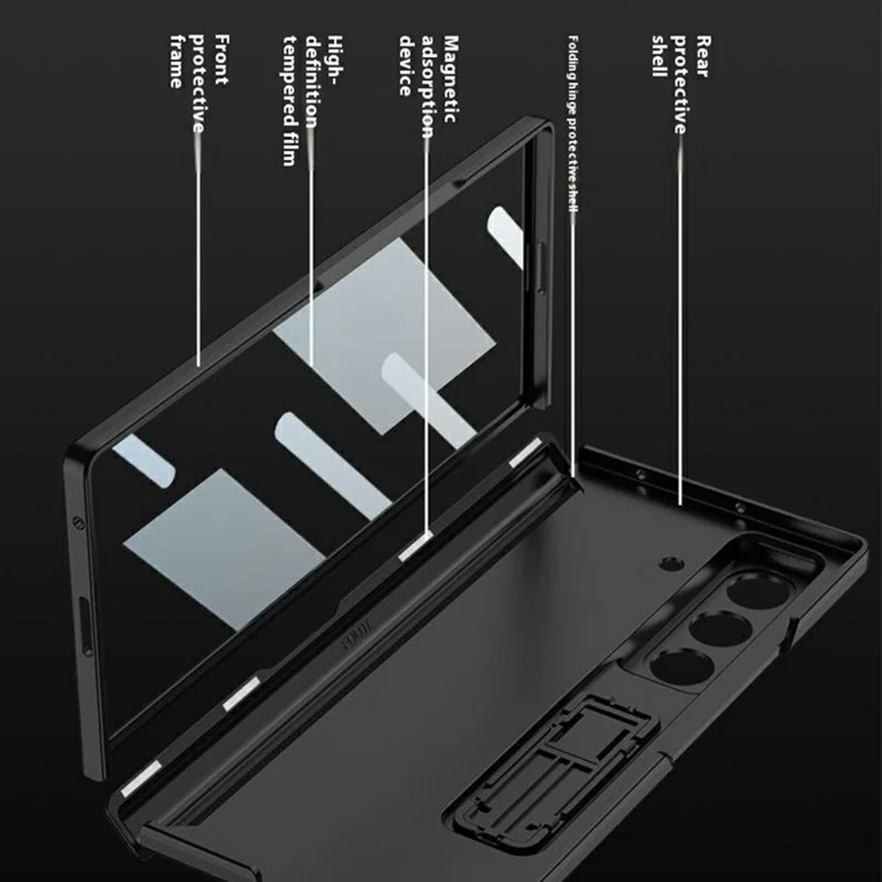 GKK For Samsung Galaxy Z Fold7 5G Case with Clear Screen Film Magnetic Hinge Kickstand Phone Cover - Green