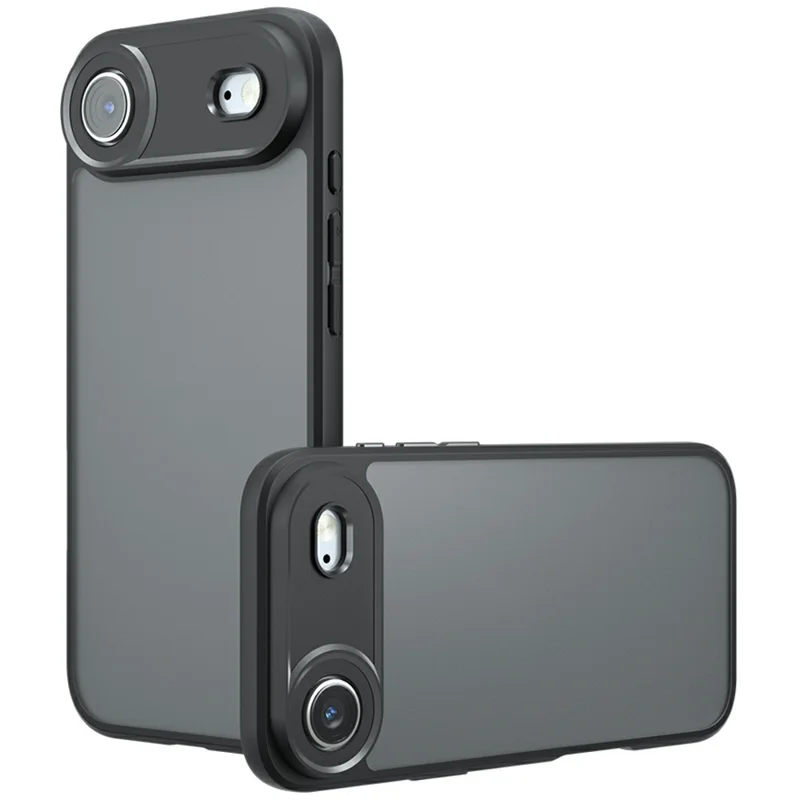 For iPhone Air Case Skin-Touch TPU + PC Matte Phone Back Cover, Transparent Black