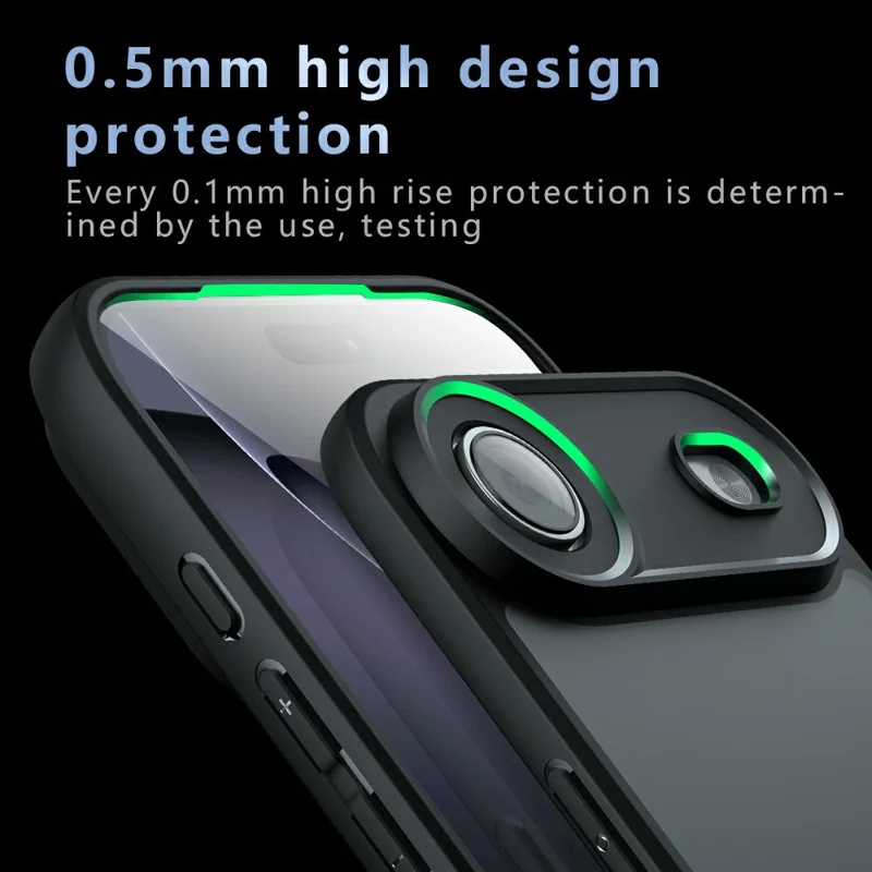 For iPhone Air Case Skin-Touch TPU + PC Matte Phone Back Cover, Transparent Black