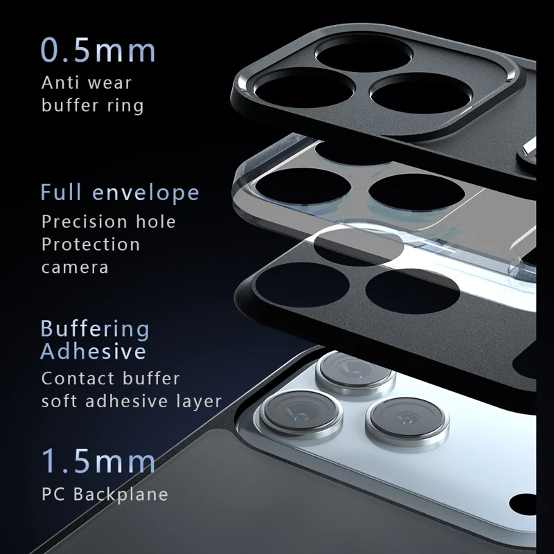 For iPhone 17 Pro Max Case Skin-Touch TPU + PC Matte Phone Back Cover, Transparent Black