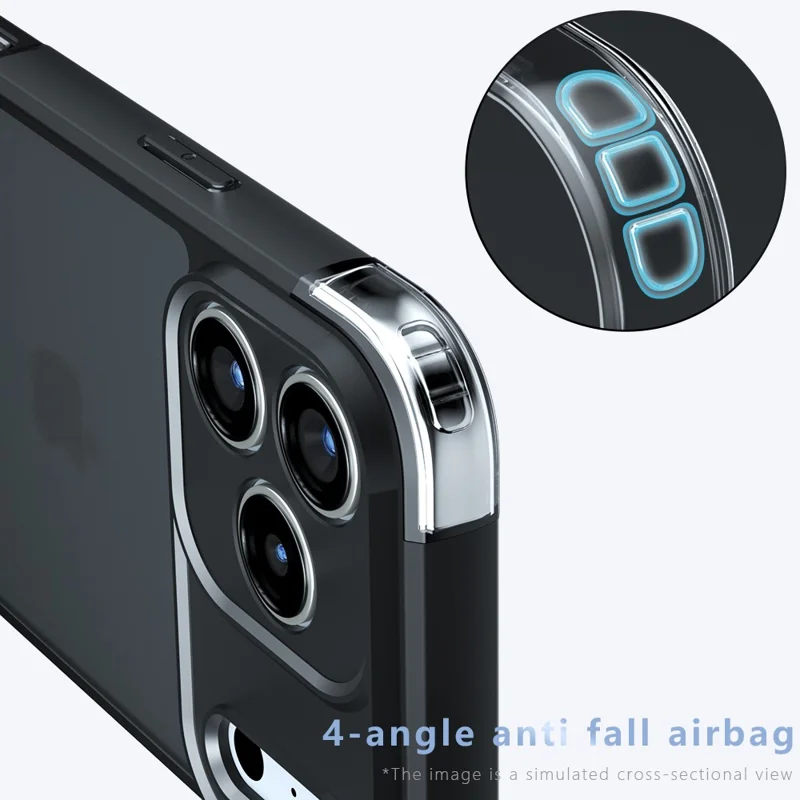 For iPhone 17 Pro Max Case Skin-Touch TPU + PC Matte Phone Back Cover, Transparent Black