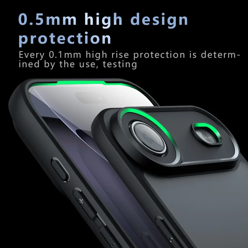 For iPhone 17 Pro Max Case Skin-Touch TPU + PC Matte Phone Back Cover, Transparent Black