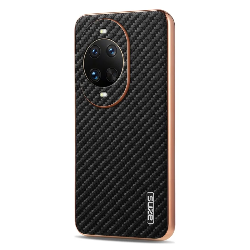 AZNS For Huawei nova 14 Pro 5G Case Electroplating Carbon Fiber Texture PU + TPU Phone Cover - Black