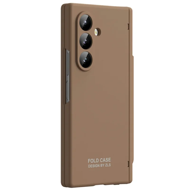 For Samsung Galaxy Z Fold7 5G Case Folding PC Phone Cover with Stylus / Tempered Glass Film - Brown