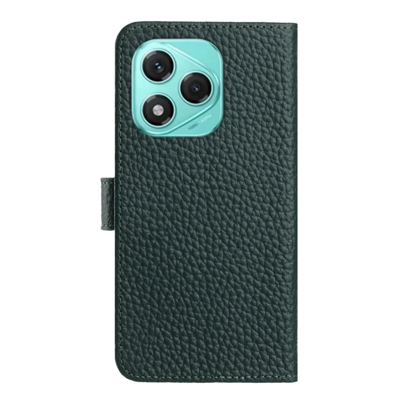 For Honor 400 Lite 5G Case Wallet Stand Litchi Texture Genuine Cow Leather Flip Phone Cover - Green