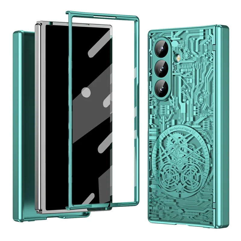 Cover per Samsung Galaxy Z Fold7 5G Mechanical Legend - Elettroplaccato, Custodia per Telefono in PC - Verde