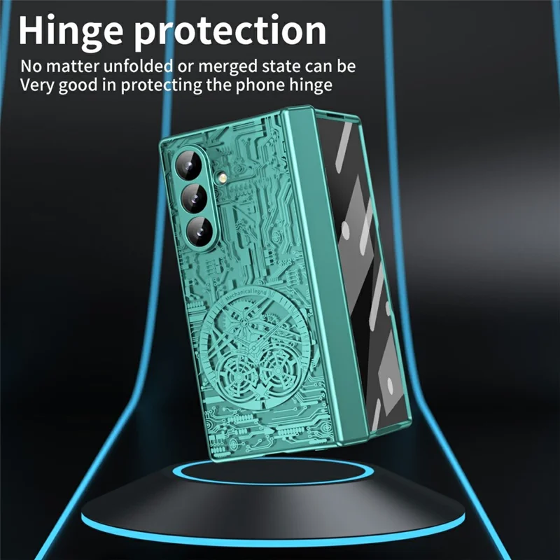 Cover per Samsung Galaxy Z Fold7 5G Mechanical Legend - Elettroplaccato, Custodia per Telefono in PC - Verde