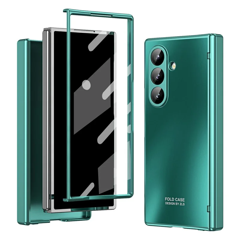 Funda Samsung Galaxy Z Fold7 5G Rígida de PC Resistente a Golpes con Película Protectora de Pantalla Frontal - Verde