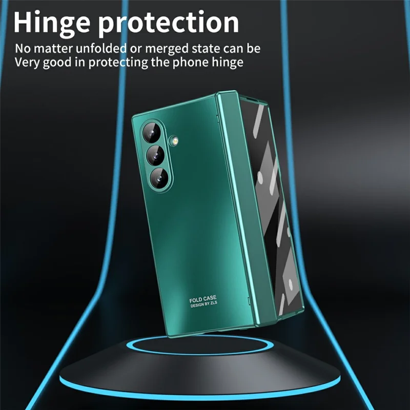 Funda Samsung Galaxy Z Fold7 5G Rígida de PC Resistente a Golpes con Película Protectora de Pantalla Frontal - Verde