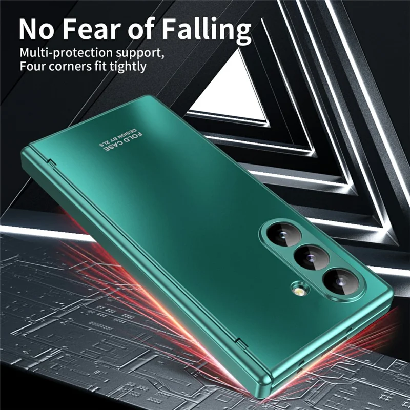Funda Samsung Galaxy Z Fold7 5G Rígida de PC Resistente a Golpes con Película Protectora de Pantalla Frontal - Verde