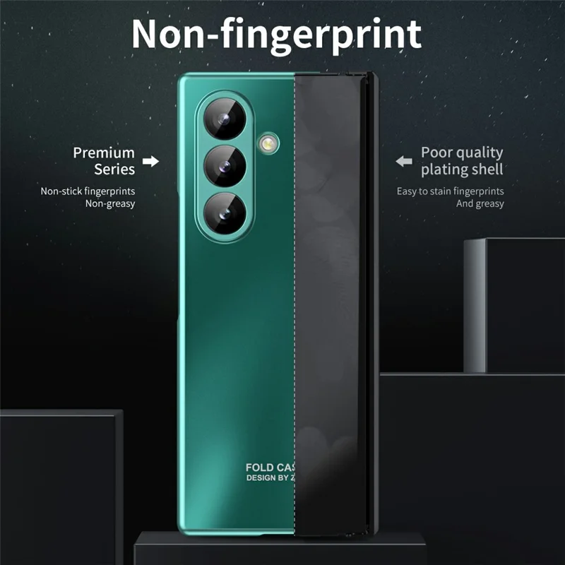 Funda Samsung Galaxy Z Fold7 5G Rígida de PC Resistente a Golpes con Película Protectora de Pantalla Frontal - Verde