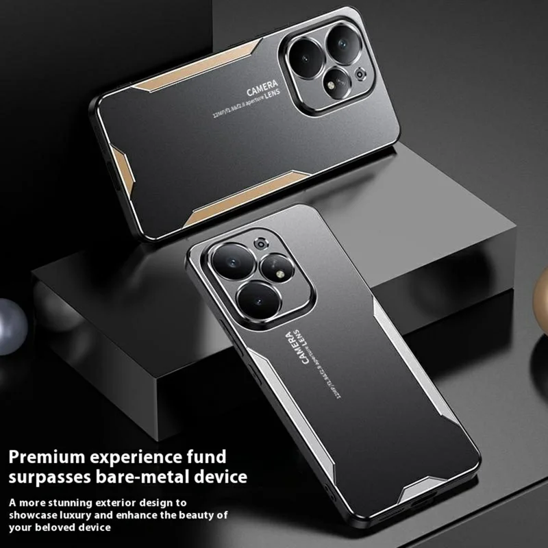 For Realme Neo7 Turbo 5G Case Aluminium Alloy TPU PC Phone Back Cover - Gold