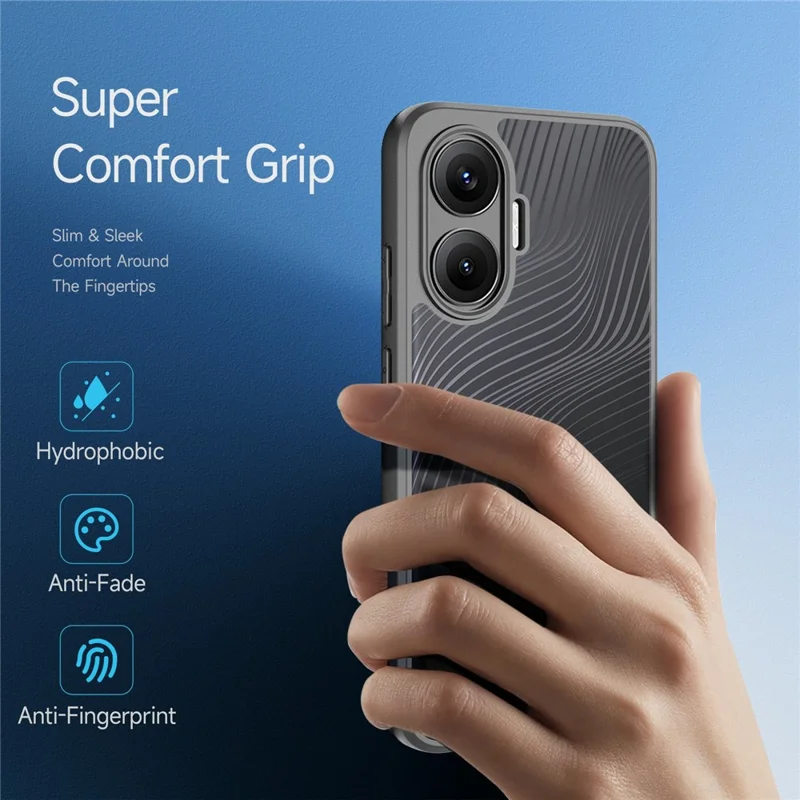 DUX DUCIS Serie Aimo Custodia opaca per Xiaomi Redmi Turbo 4 Pro 5G / Poco F7 5G Custodia per telefono antiurto in TPU + PC, Nero