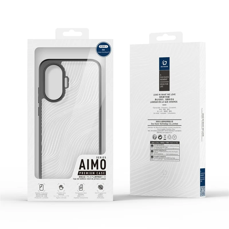 DUX DUCIS Serie Aimo Custodia opaca per Xiaomi Redmi Turbo 4 Pro 5G / Poco F7 5G Custodia per telefono antiurto in TPU + PC, Nero