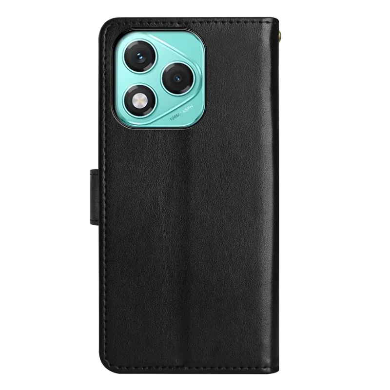 For Honor 400 Lite 5G Leather Wallet Case Butterfly Flower Imprinted Phone Cover with Strap - Black