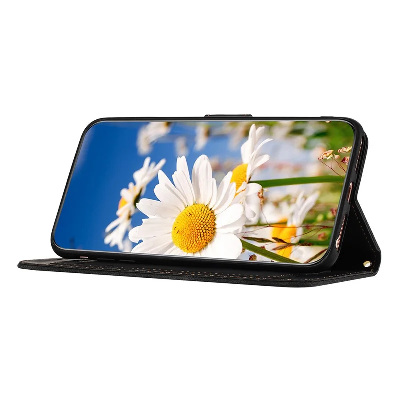 For Honor 400 5G (Global) Case PU Leather Floral Phone Cover with Card Slots / Wrist Strap - Black