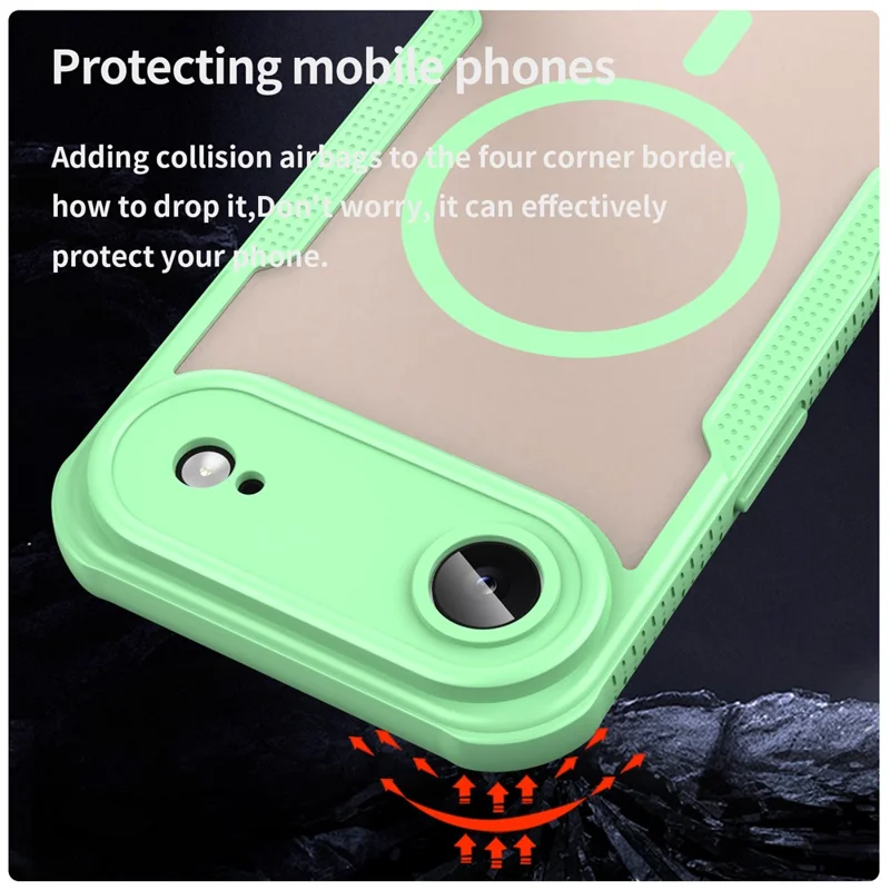 For iPhone Air Magnetic Case Compatible with MagSafe TPU + PC Phone Back Cover - Green