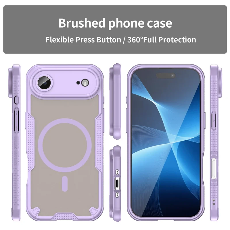 For iPhone Air Magnetic Case Compatible with MagSafe TPU + PC Phone Back Cover - Purple
