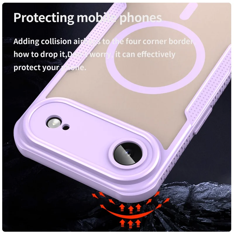 For iPhone Air Magnetic Case Compatible with MagSafe TPU + PC Phone Back Cover - Purple
