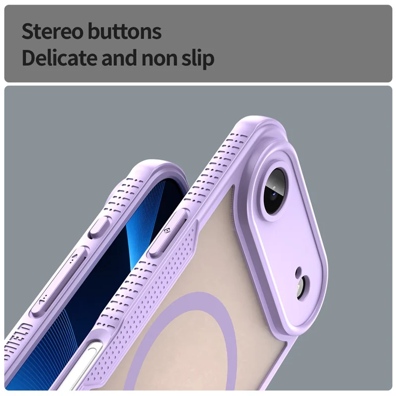 For iPhone Air Magnetic Case Compatible with MagSafe TPU + PC Phone Back Cover - Purple