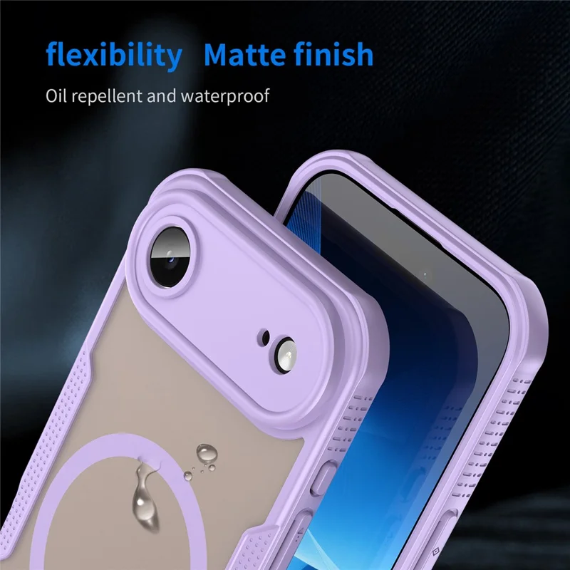 For iPhone Air Magnetic Case Compatible with MagSafe TPU + PC Phone Back Cover - Purple